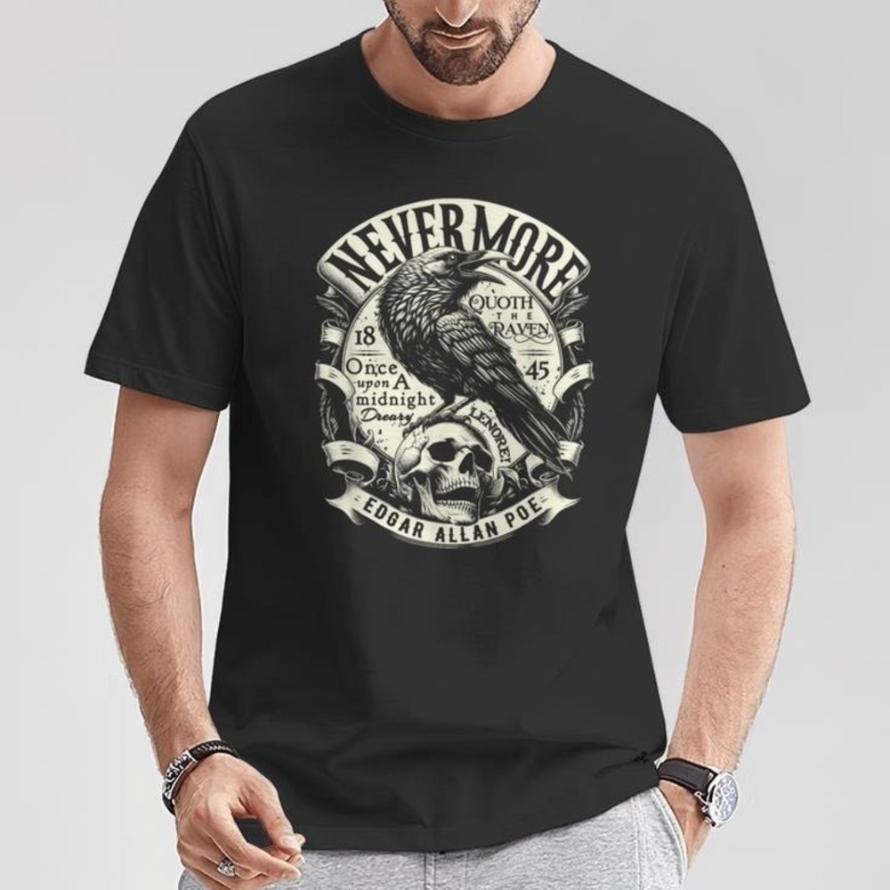 Edgar Allan Poe Nevermore Quoth The Raven Unisex Tshirt
